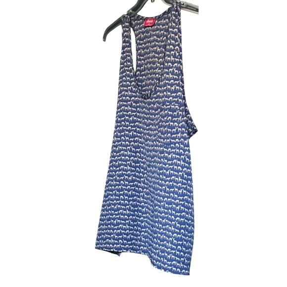 SHASA SLEEVELESS, A-LINE, RACERBACK TANK TOP/BLOUSE, WOMENS, L, BLUE/DEER PRINT - Picture 4 of 10